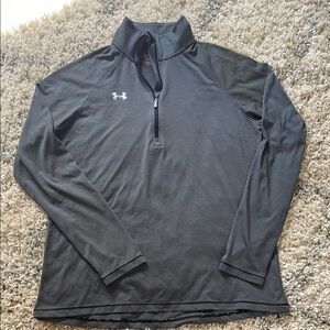 Under Armour Black and white striped Performance Jacket with 1/4 zip. Size Large